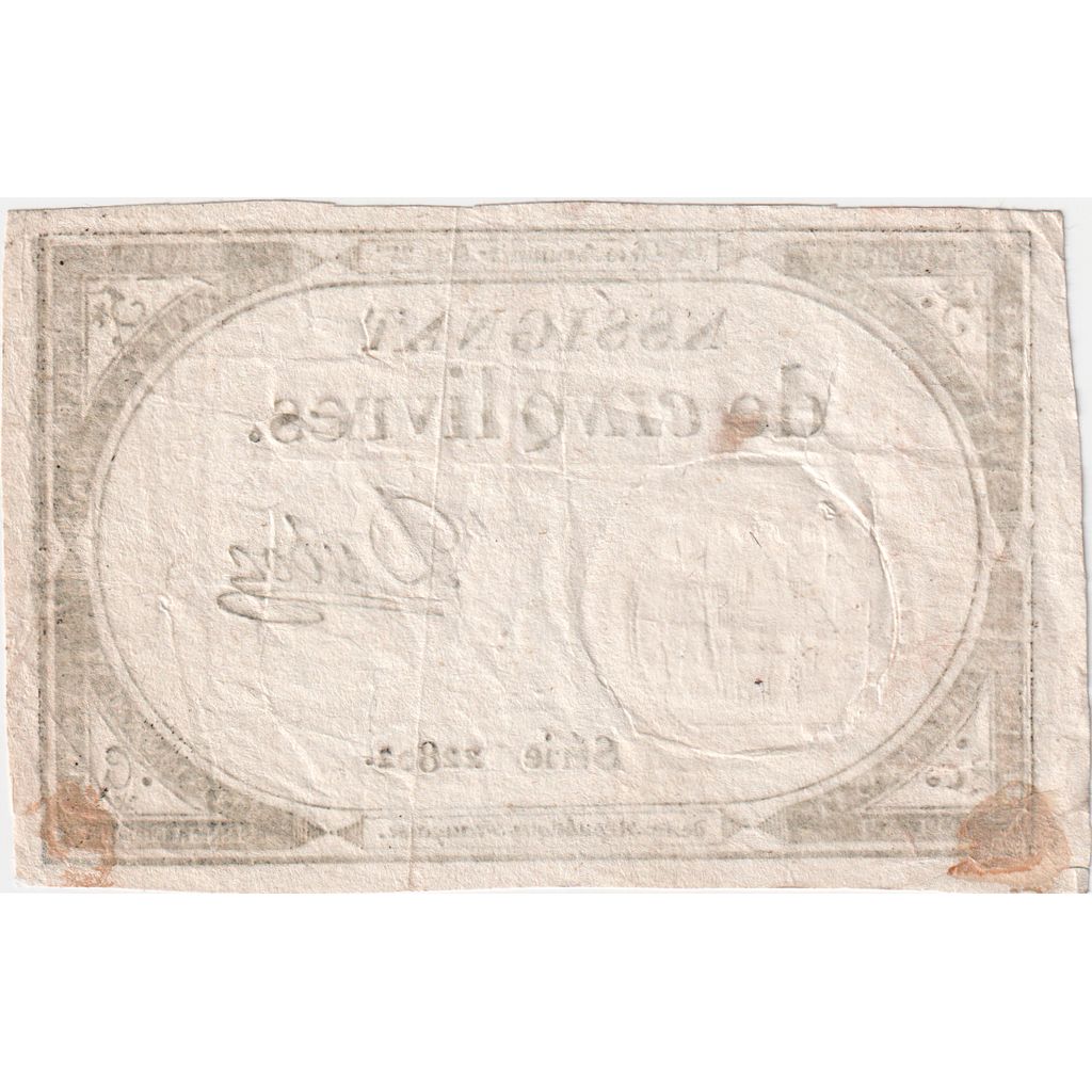 Francia, 5 Livres, 10 brumaire de l'an 2 - (31 octobre 1793), 22802, MBC+