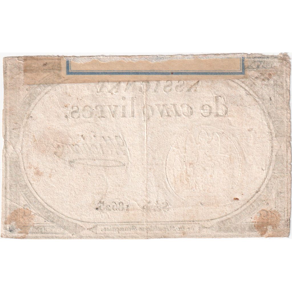 Francia, 5 Livres, 10 brumaire de l'an 2 - (31 octobre 1793), 18625, BB+