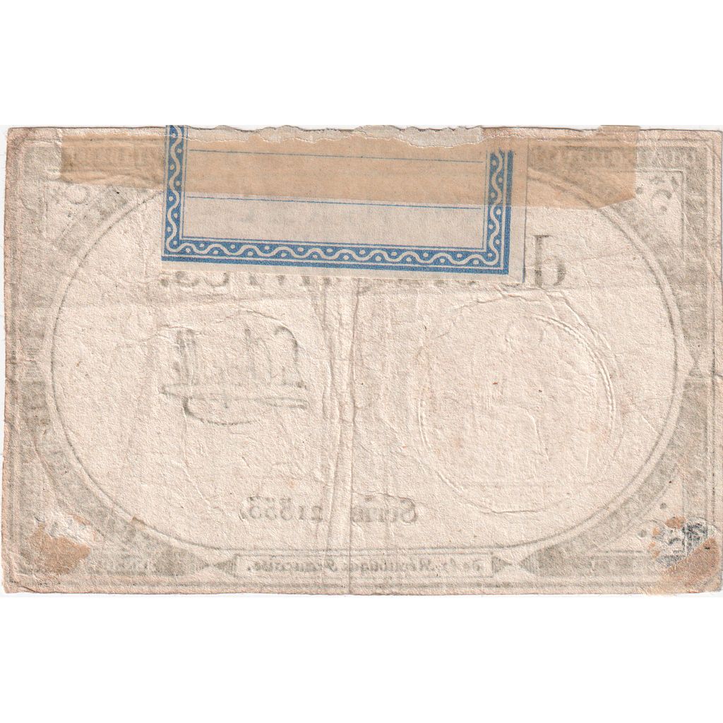 France, 5 Livres, 10 brumaire de l'an 2 - (31 octobre 1793), 21555, AU(50-53)