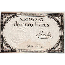 Francja, 5 Livres, 10 brumaire de l'an 2 - (31 octobre 1793), 12014, AU(50-53)