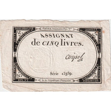 Frankreich, 5 Livres, 10 brumaire de l'an 2 - (31 octobre 1793), 15389, SS+