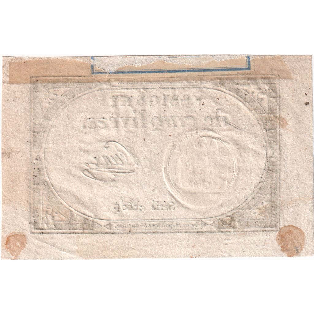 France, 5 Livres, 10 brumaire de l'an 2 - (31 octobre 1793), 10604, AU(55-58)