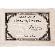 Francia, 5 Livres, 10 brumaire de l'an 2 - (31 octobre 1793), 10604, EBC