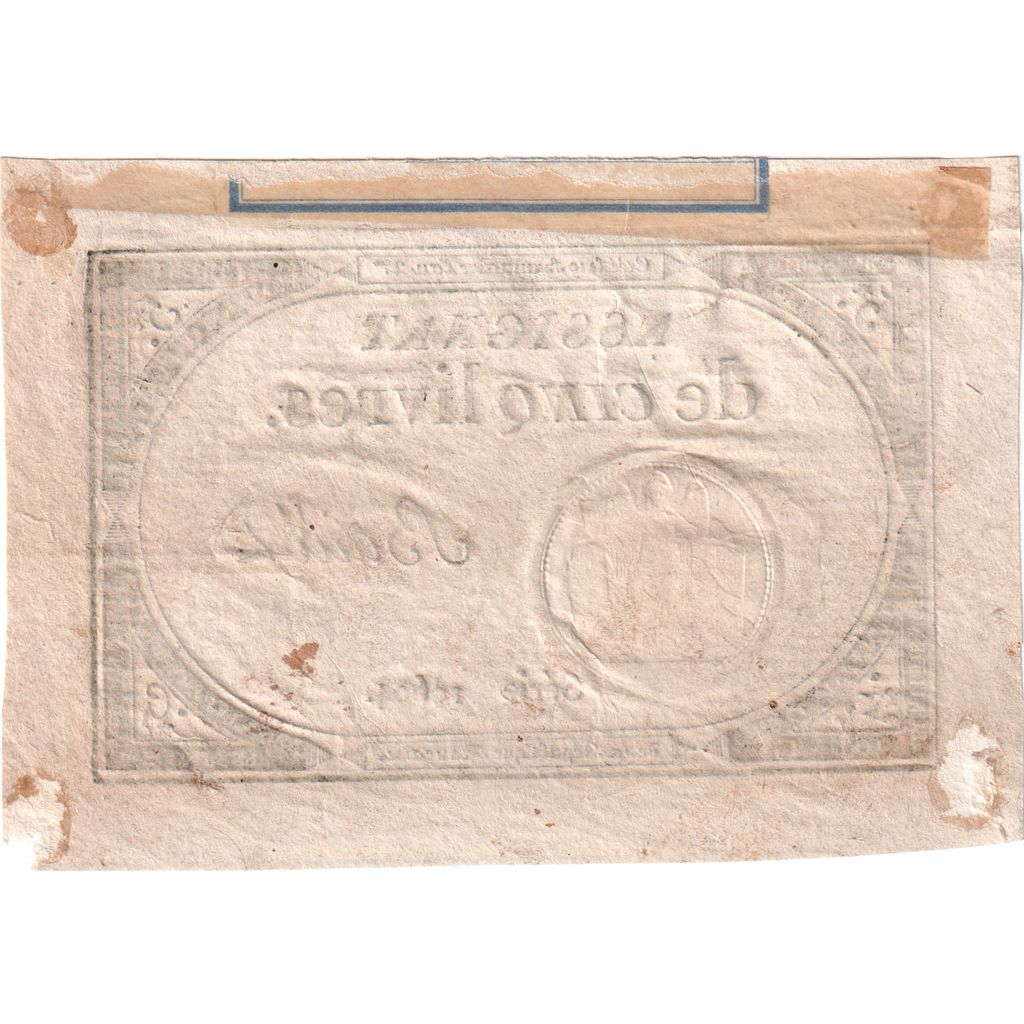 France, 5 Livres, 10 brumaire de l'an 2 - (31 octobre 1793), 10604, AU(55-58)