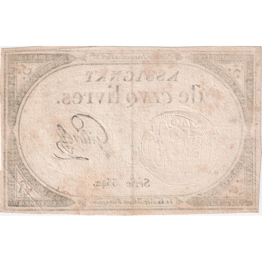 France, 5 Livres, 10 brumaire de l'an 2 - (31 octobre 1793), 5542, AU(55-58)