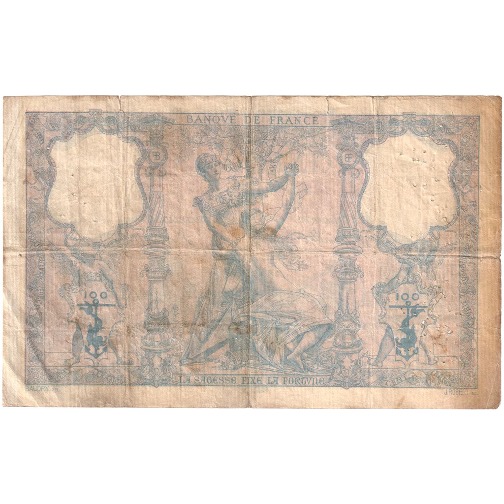 France, 100 Francs, Bleu et Rose, 1891-04-01, X.1080, TB