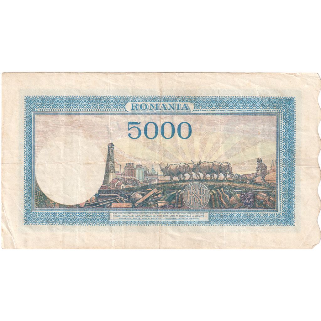Romania, 5000 Lei, 1943-09-28, AU(50-53)