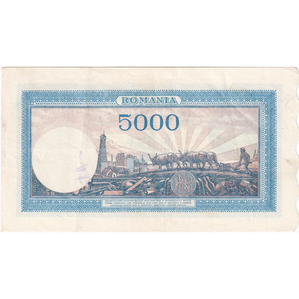 Romania, 5000 Lei, 1944-08-22, UNC(60-62)