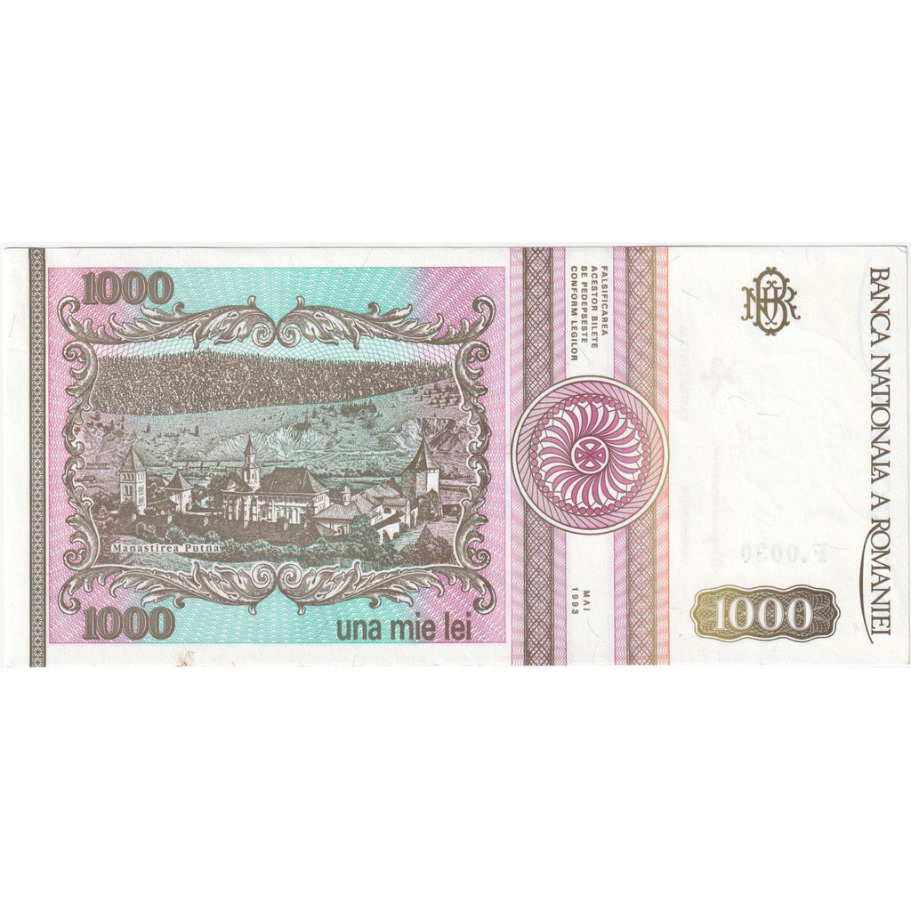 Romania, 1000 Lei, Mai 1993, FDS