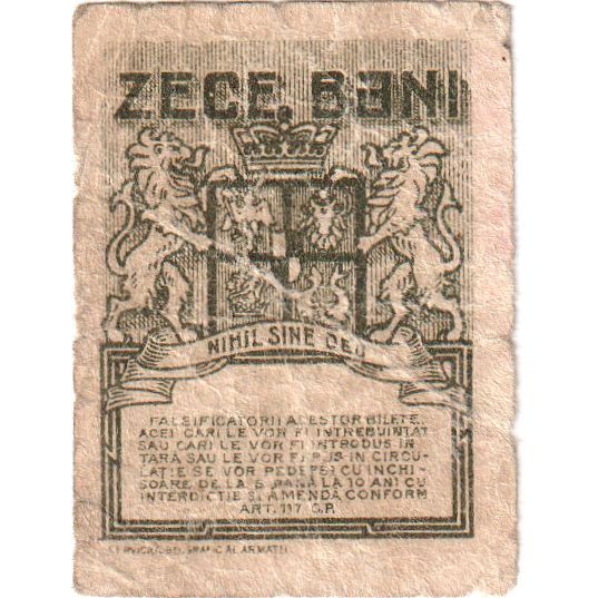 Romania, 10 Bani, 1917, B+