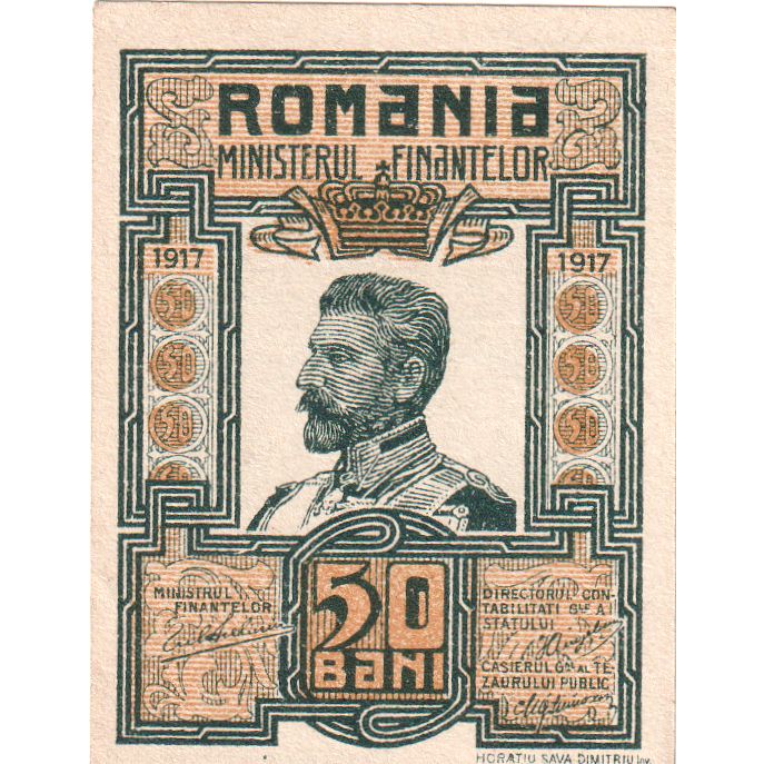 Rumänien, 50 Bani, 1917, UNZ