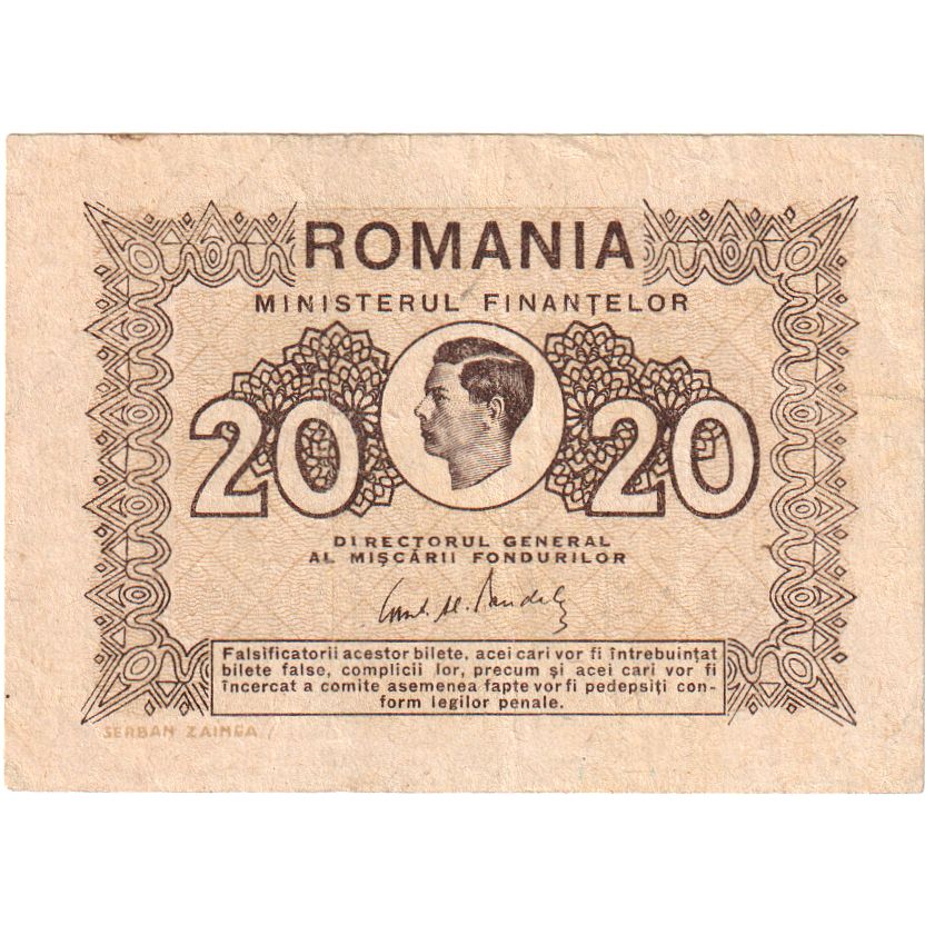 Rumunia, 20 Lei, 1945, EF(40-45)