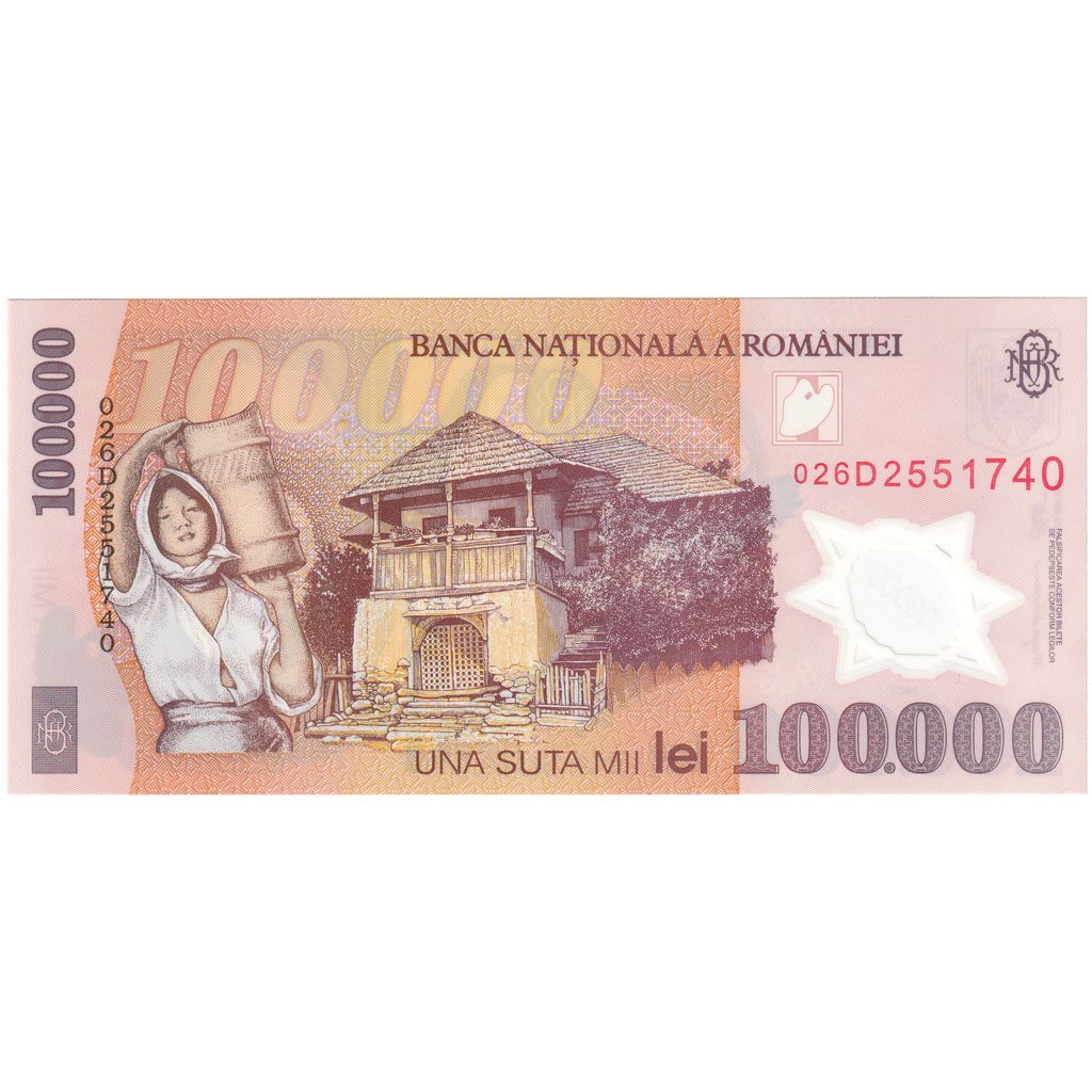 Roménia, 100000 Lei, 2001, UNC(65-70)