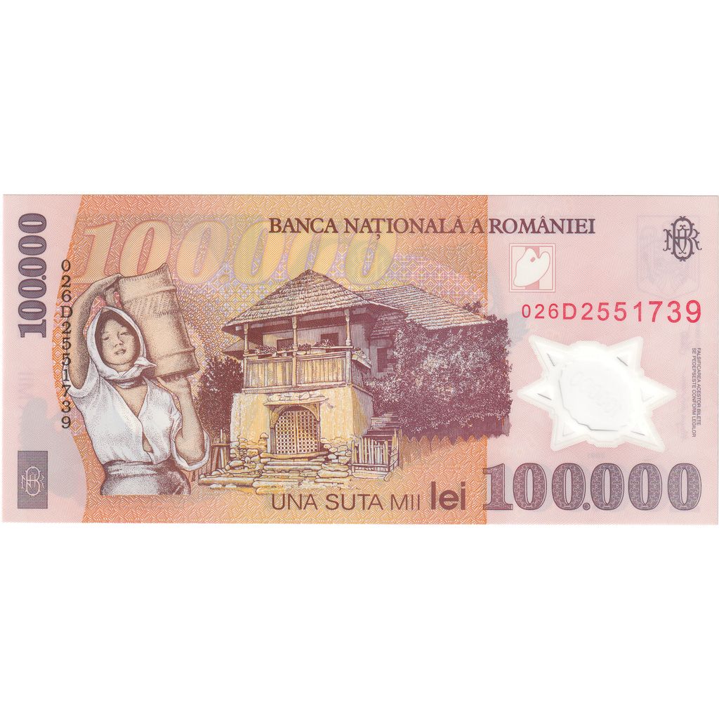 Rumunia, 100000 Lei, 2001, UNC(65-70)