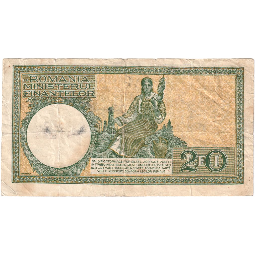 Roumanie, 20 Lei, Undated (1948), TB