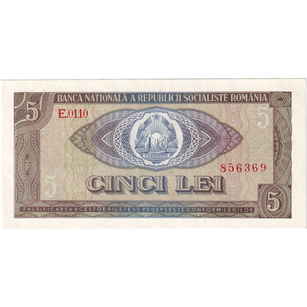 Rumunia, 5 Lei, 1966, UNC(65-70)