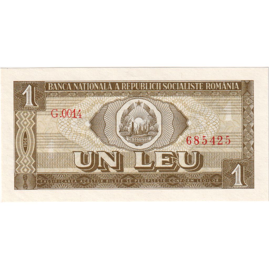 Roemenië, 1 Leu, 1966, NIEUW