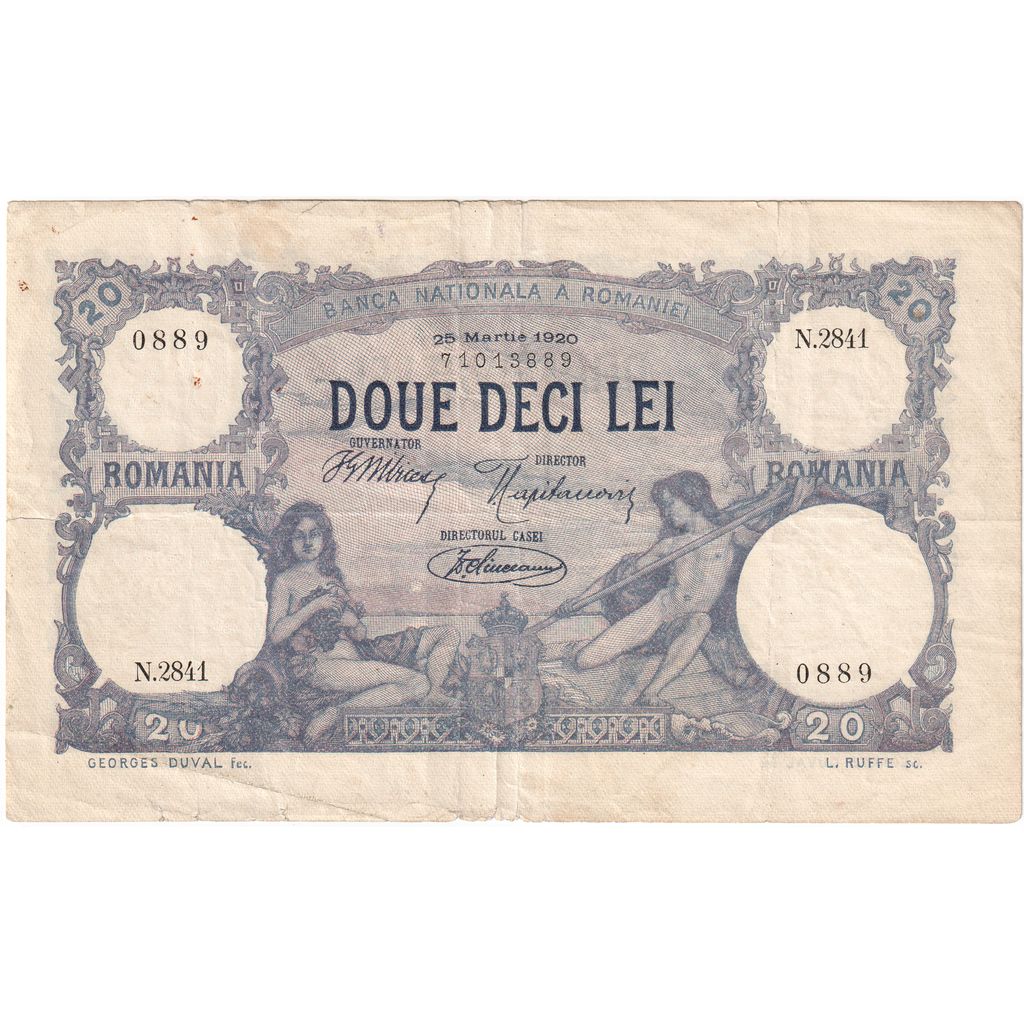 Romania, 20 Lei, 1920-03-25, MB+