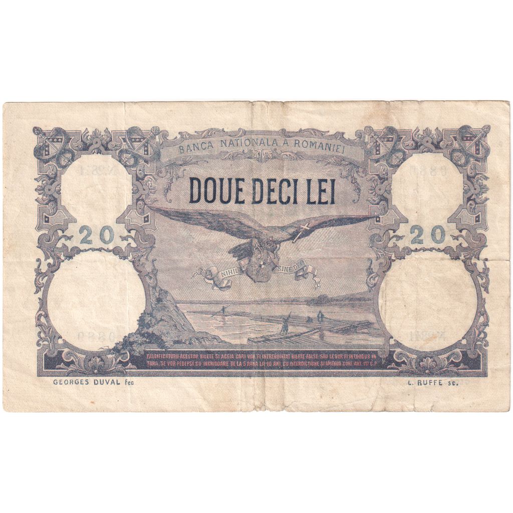 Romania, 20 Lei, 1920-03-25, MB+