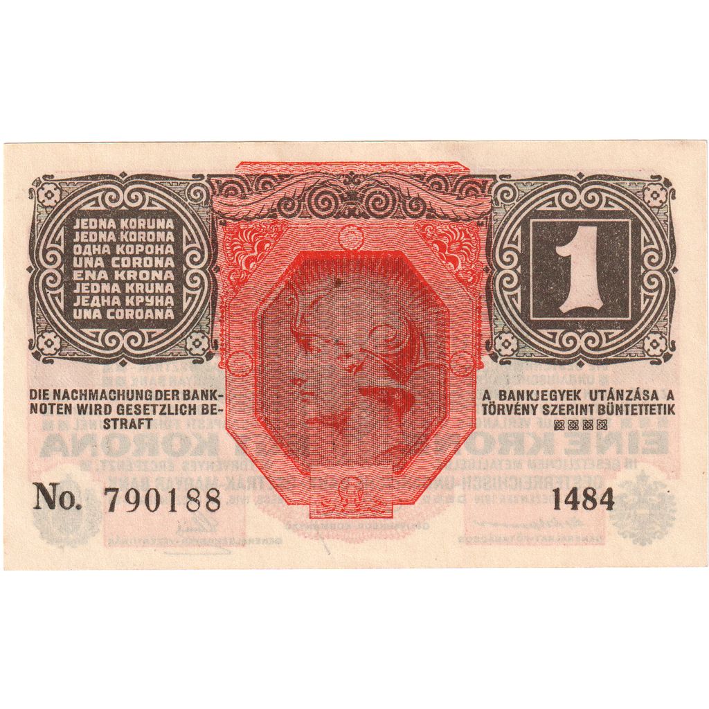 Austria, 1 Krone, Undated (1919 - old date : 1916-03-01), UNC(65-70)