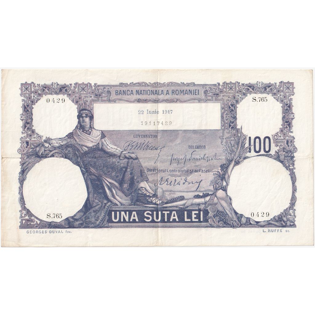 Romania, 100 Lei, 1917-06-22, BB+