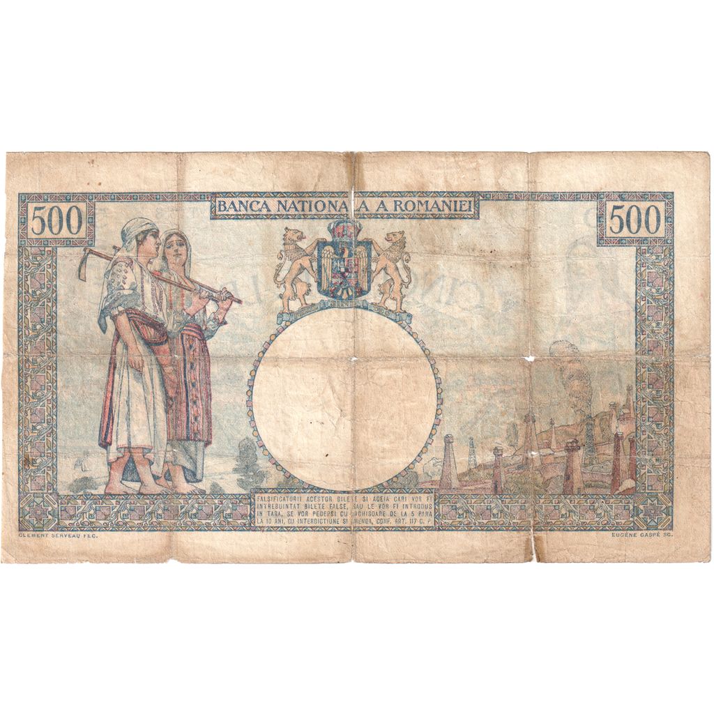 Romania, 500 Lei, 1933-04-21, VF(20-25)