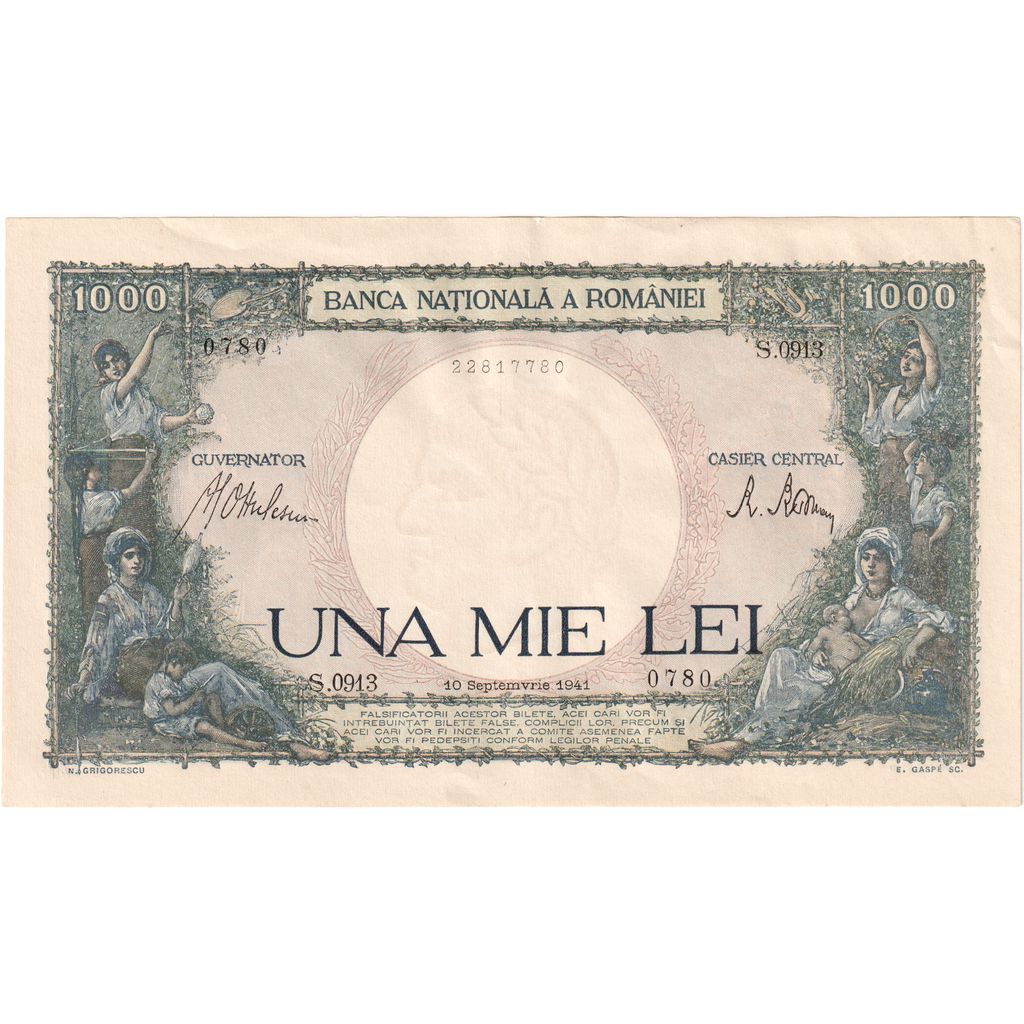 Romania, 1000 Lei, 1941-09-10, UNC(65-70)