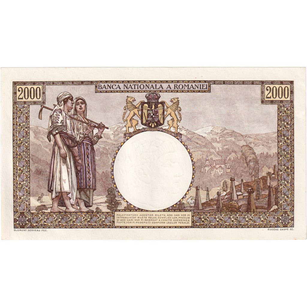 Romania, 2000 Lei, 1944-10-10, UNC(65-70)