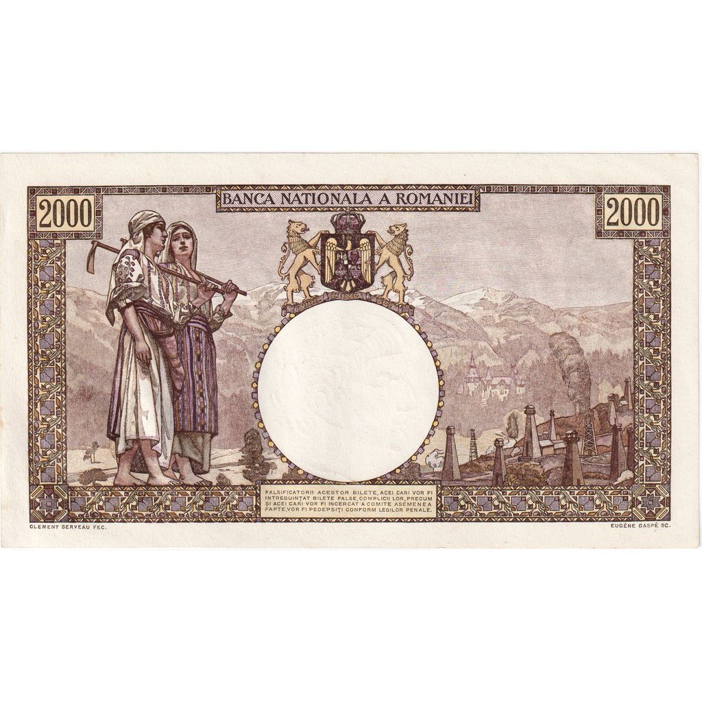 Rumänien, 2000 Lei, 1944-10-10, UNZ