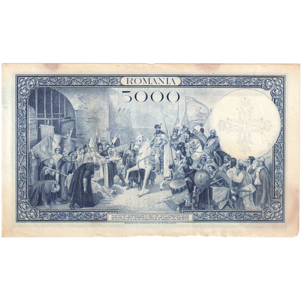 Romania, 5000 Lei, 1940-09-06 / old date : 1931-03-31, AU(55-58)