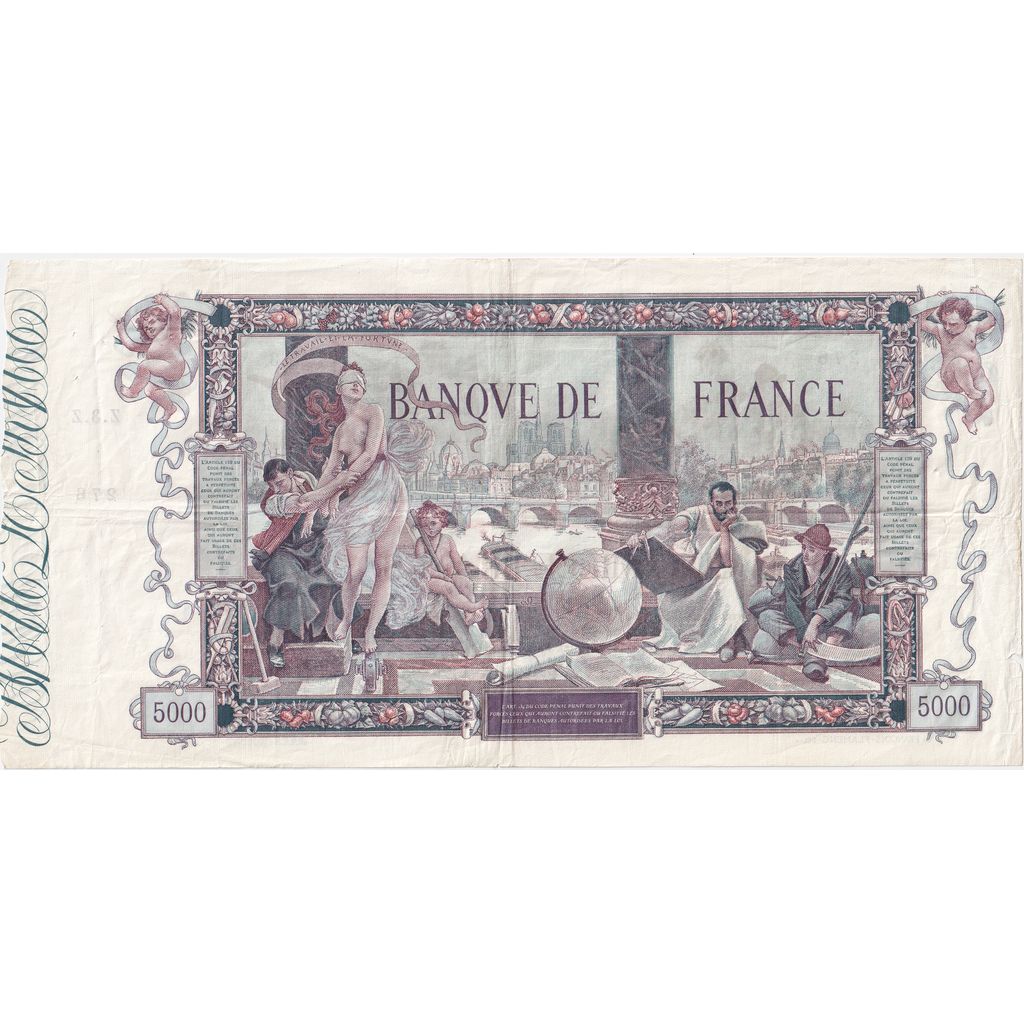 France, 5000 Francs, Flameng, 1918-01-04, Z.3, VF(30-35)