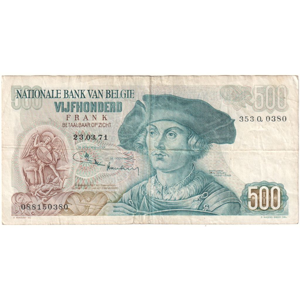 Belgium, 500 Francs, 1971-03-23, VF(30-35)