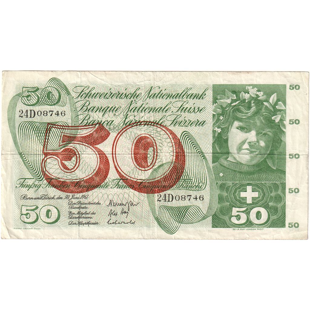 Suiza, 50 Franken, 1967-06-30, BC+
