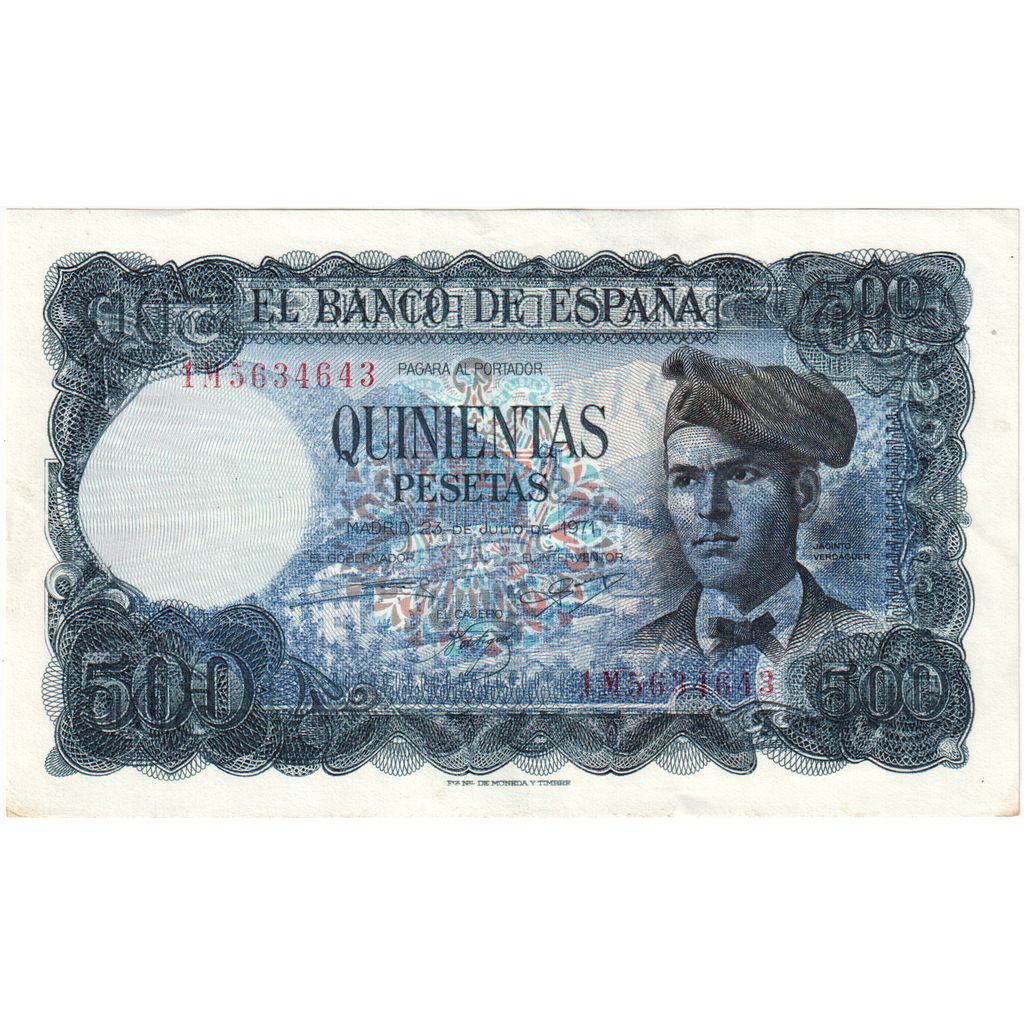 Spain, 500 Pesetas, 1971-07-23, Fauté, AU(55-58)