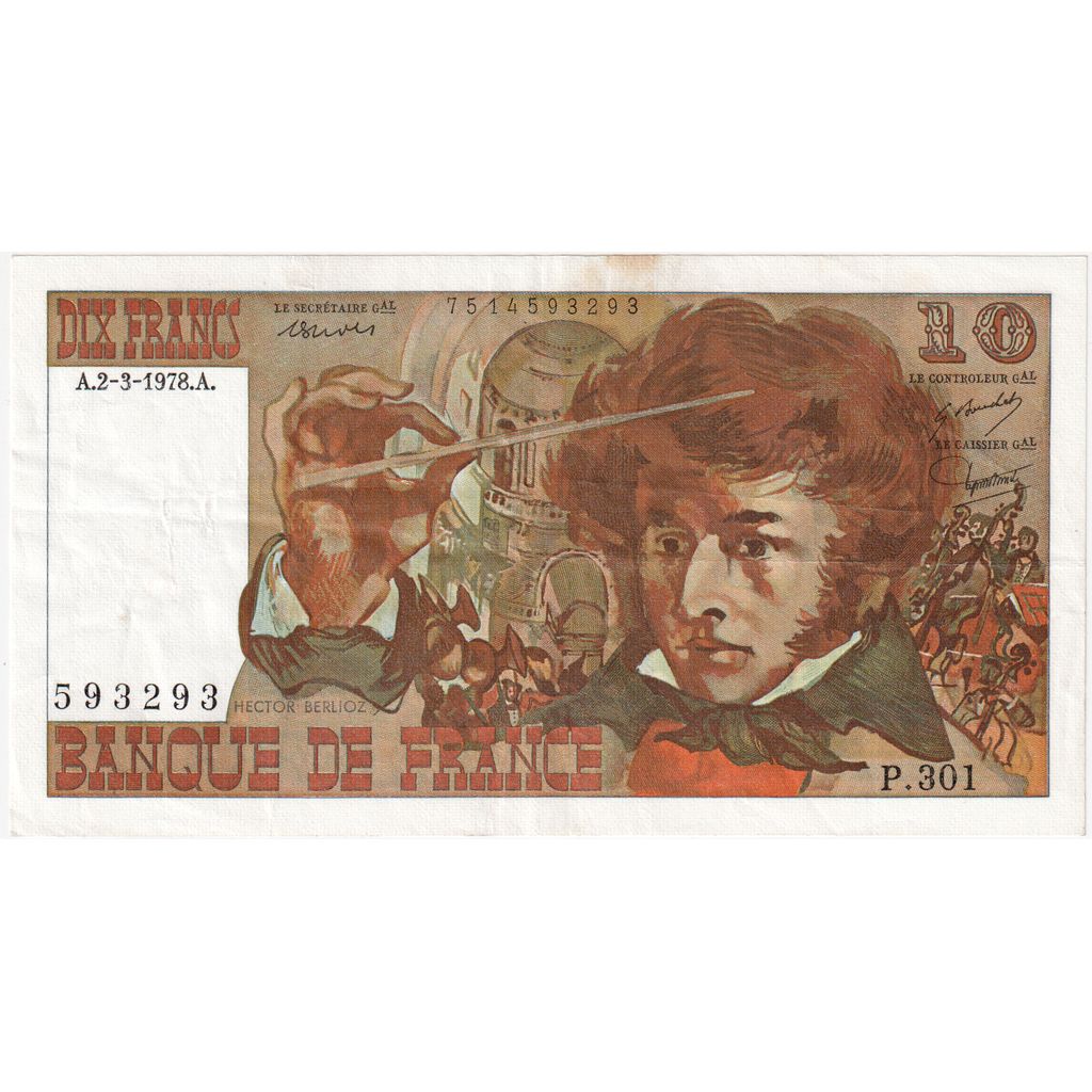 Francia, 10 Francs, Berlioz, 1978-03-02, P.301, MBC