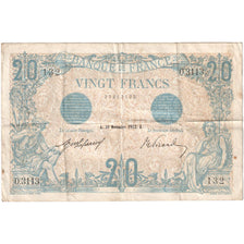France, 20 Francs, Bleu, 1912-11-20, O.3113, TTB