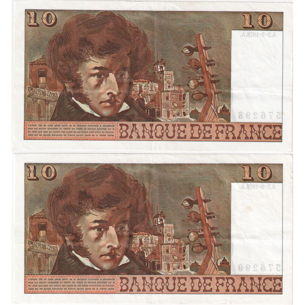 Frankrijk, 10 Francs, Berlioz, 1978-03-02, P.301, TTB+