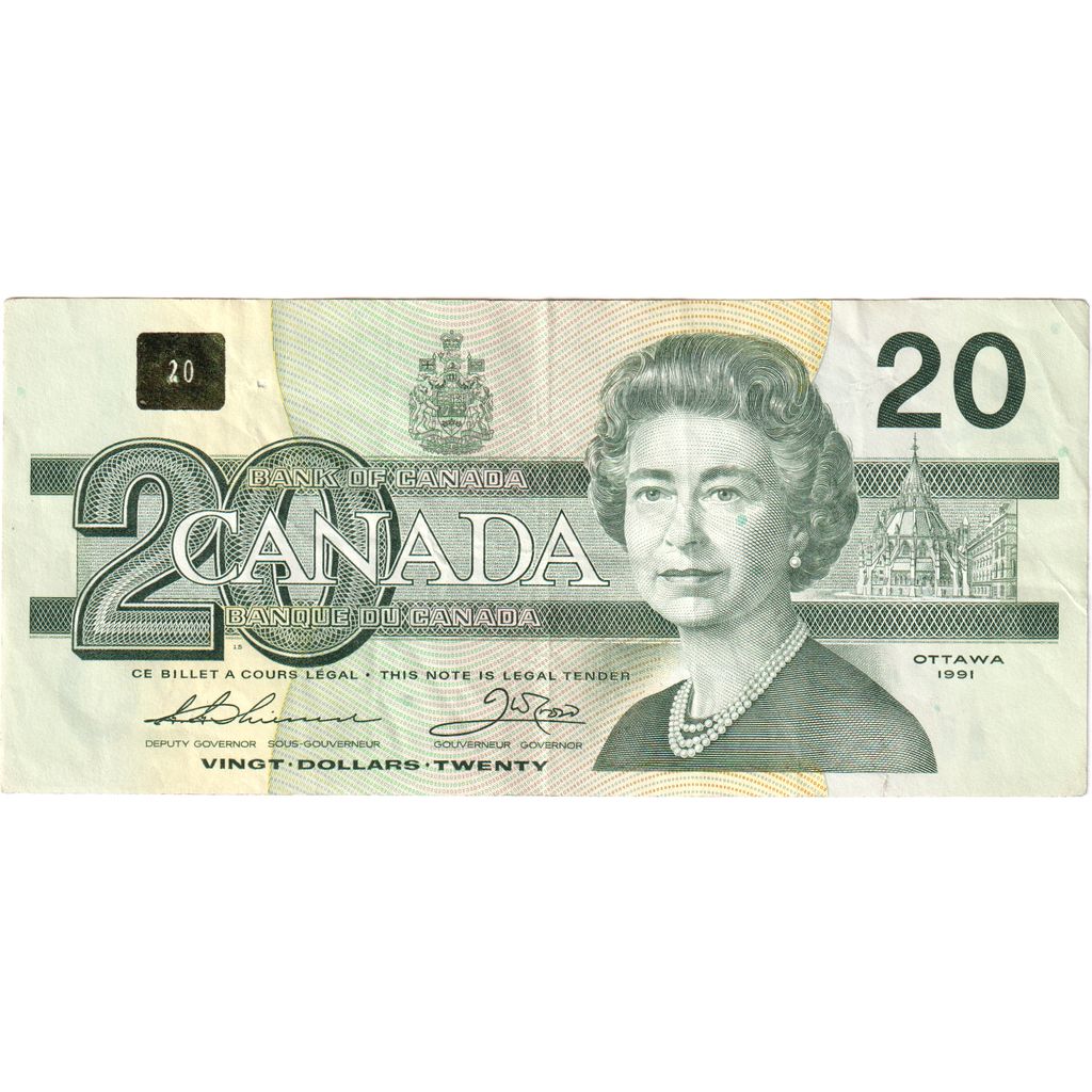 Canada, 20 Dollars, 1991, TTB