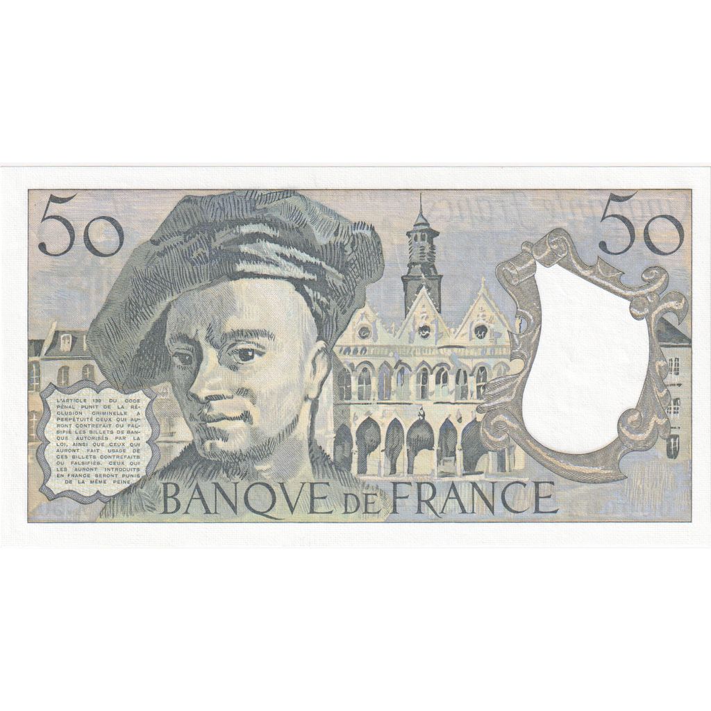 França, 50 Francs, Quentin de La Tour, 1988, A.50, Pedigree, AU(55-58)
