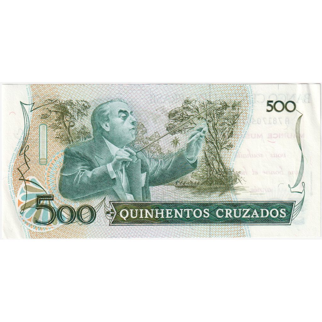 Brazil, 500 Cruzados, Undated (1988), Pedigree, overprint, UNC(63)