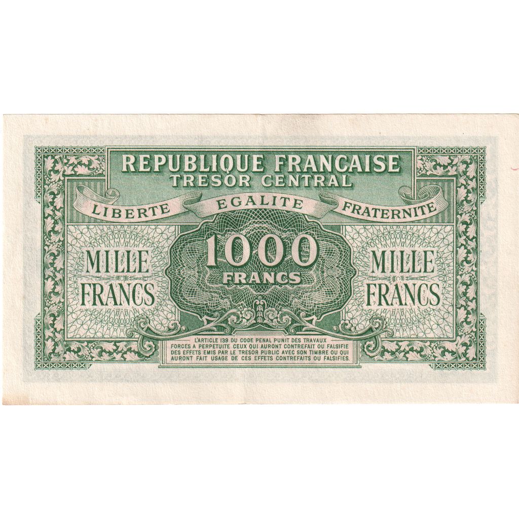 Frankrijk, 1000 Francs, Marianne, Undated (1945), 24E, SUP