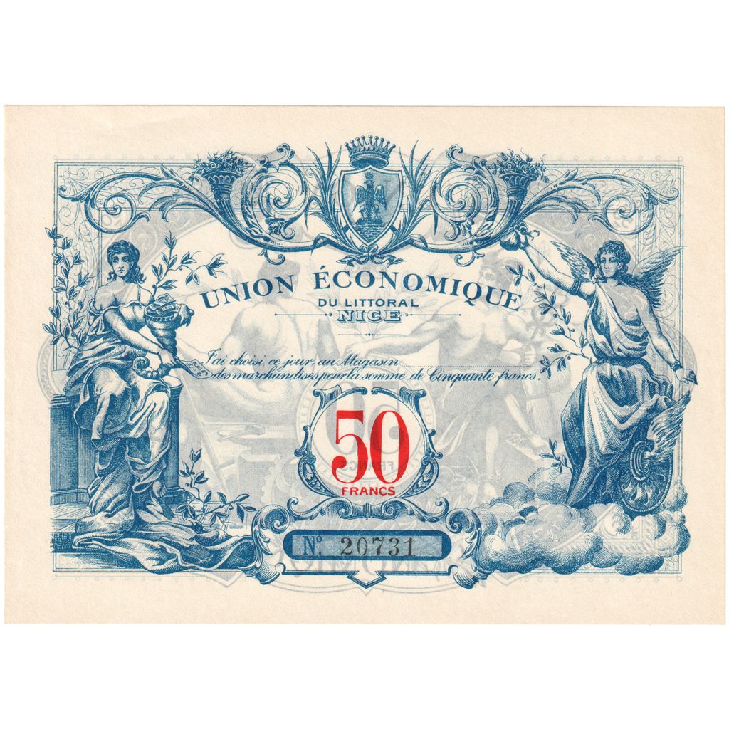 City of Nice, 50 Francs, Union, UNC(63)