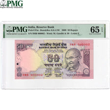 India, 50 Rupees, 2008, UNC 65 EPQ, PMG