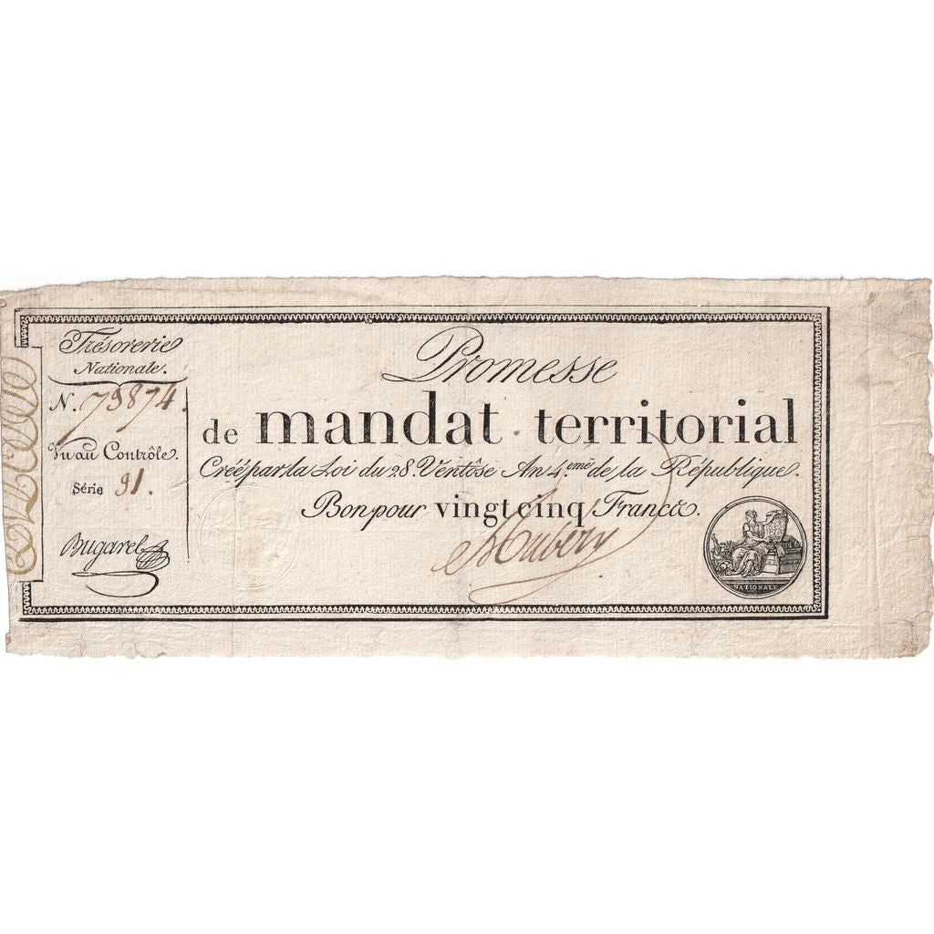 France, 25 Francs, 1796-03-18, 91, EF(40-45)