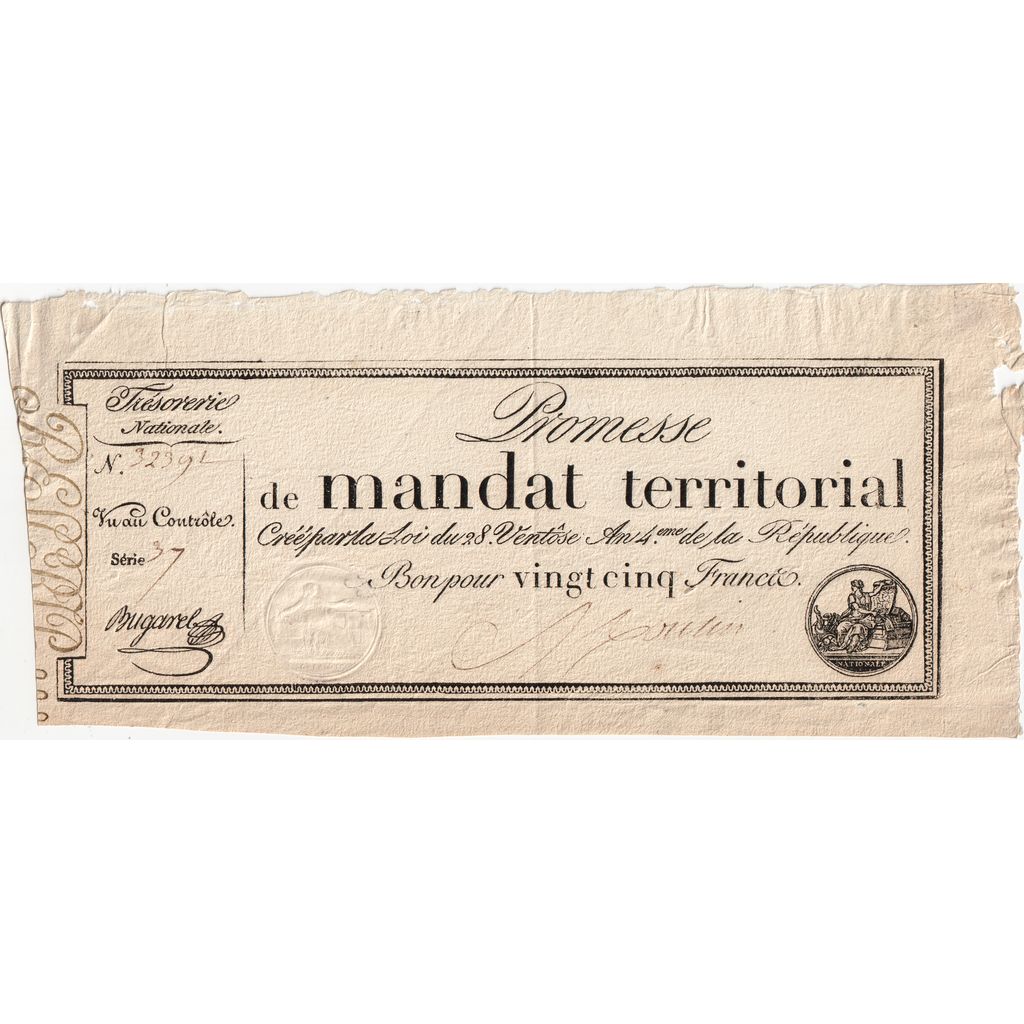 Frankreich, 25 Francs, 1796-03-18, 37, SS