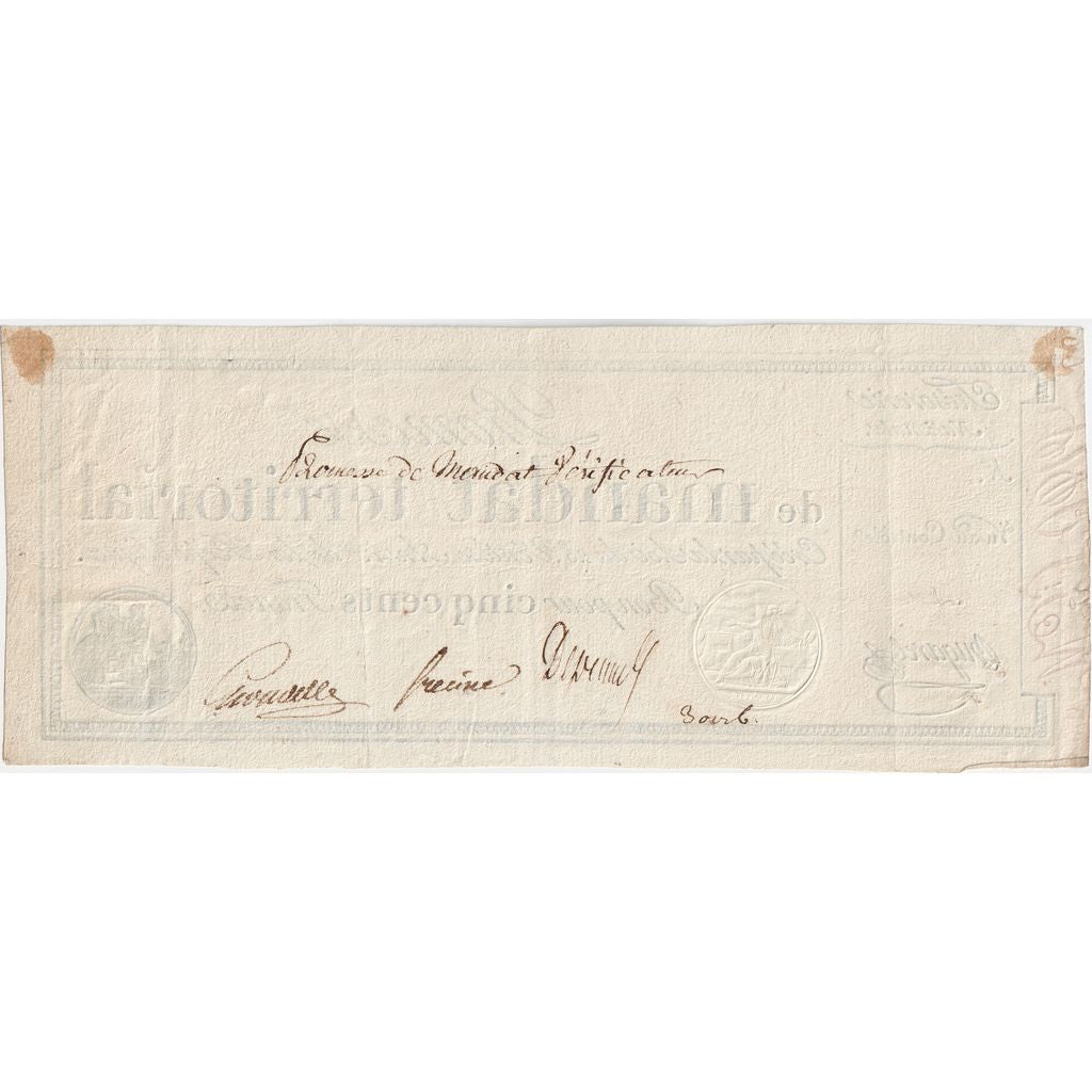 Frankreich, 500 Francs, 1796-03-18, Vérificateur, VZ