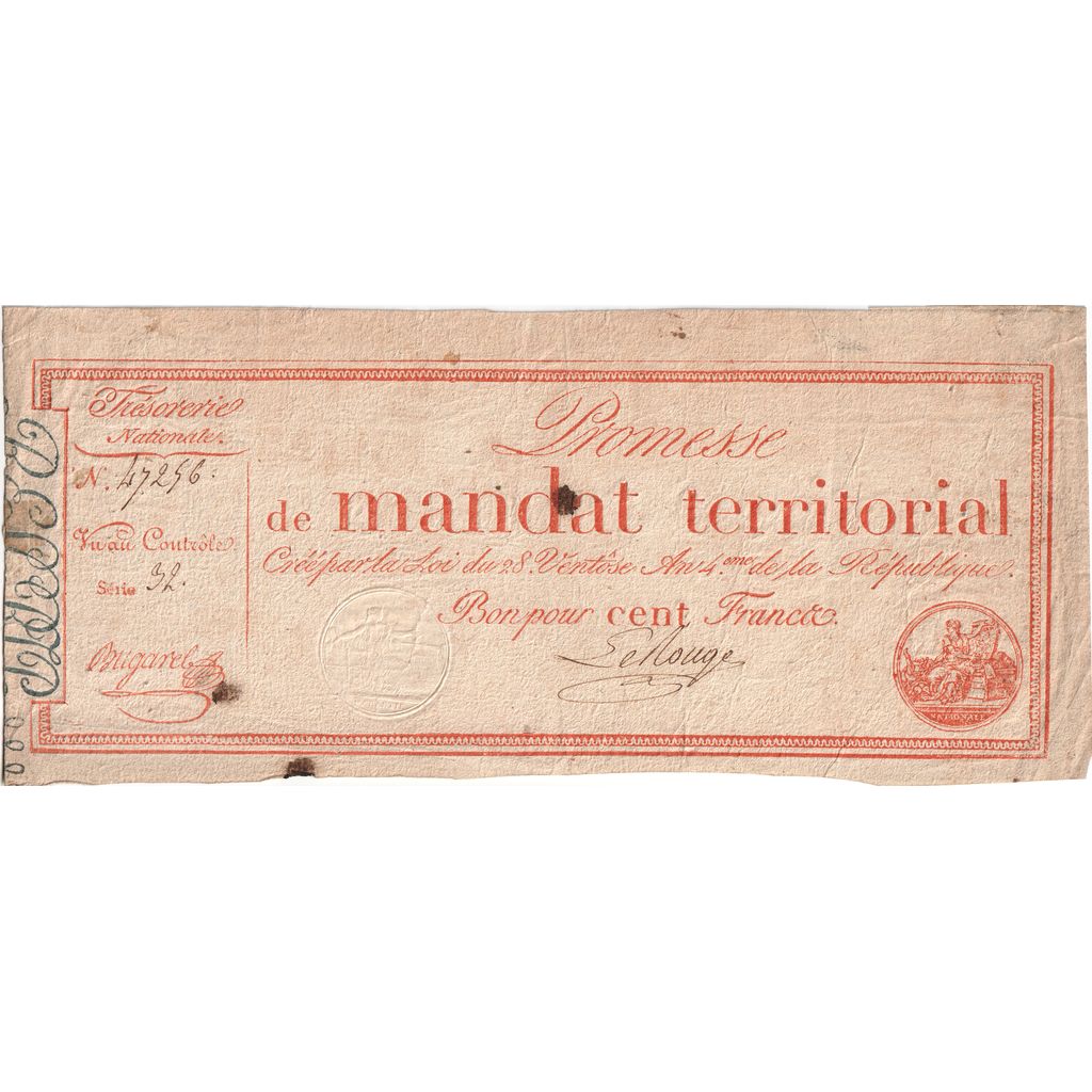 Francja, 100 Francs, 1796-03-18, 32, EF(40-45)