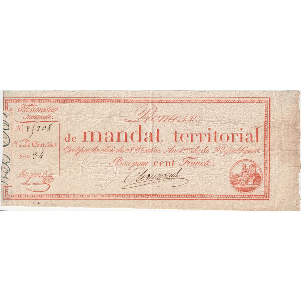Francia, 100 Francs, 1796-03-18, 34, MBC+