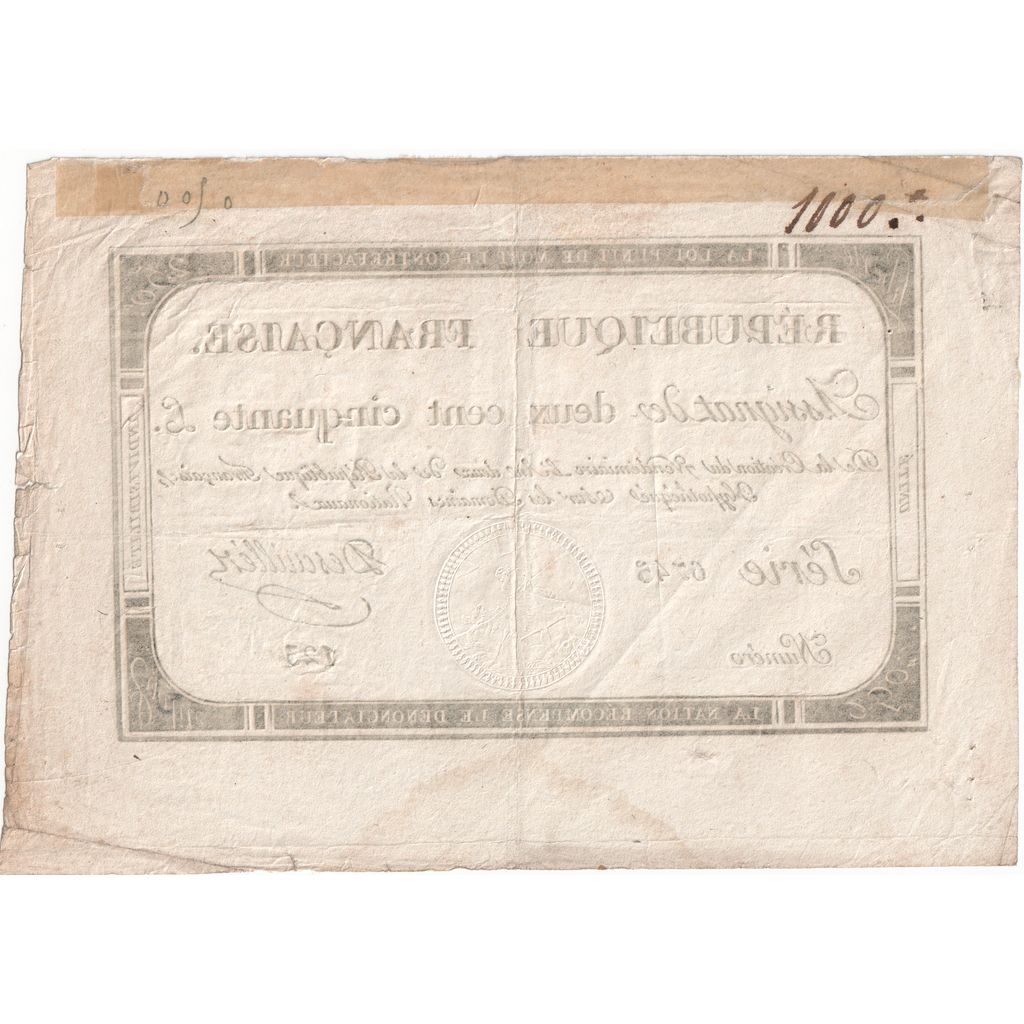 France, 250 Livres, 1793-09-28, 6745, VF(30-35)