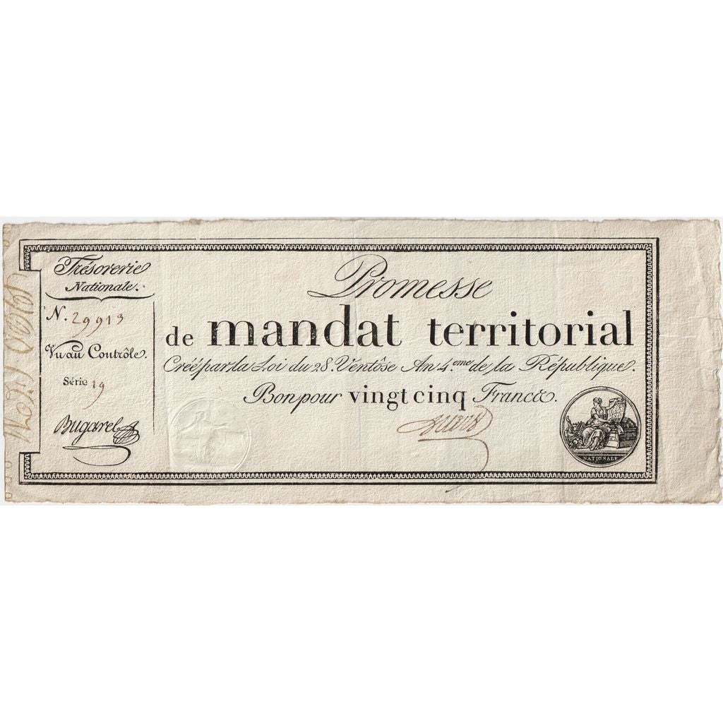Francia, 25 Francs, 1796-03-18, 19, MBC